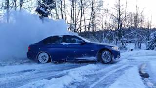 RWD BMW E90 snow drifting [upl. by Orren]