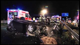 Sechs teils schwer Verletzte bei Zusammenstoß auf der A66 bei Wiesbaden [upl. by Sinclair70]