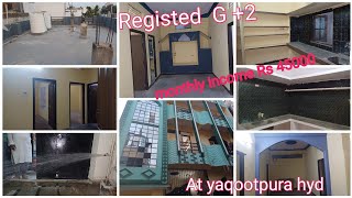 Registed 100sq G 2 HOUSE 9553553061 amp9885883020 at yaqootpura hyd rent income 45000 RS 95 [upl. by Juanne]