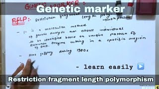 RFLP  Restriction fragment length polymorphism  ll biology ll [upl. by Nevi684]