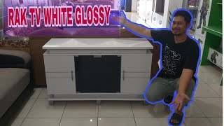 REVIEW RAK TV MINIMALIS WHITE GLOSSY [upl. by Noslen]