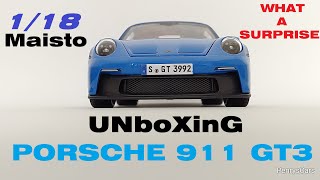 Unboxing Porsche 911 GT3 118 Scale by MAISTO [upl. by Aztiram]