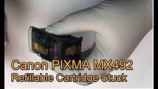 Canon Pixma MX492 Too Tight for CL246 Sponge Refillable Cartridge [upl. by Keyser]