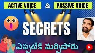 Active Voice and Passive Voice in Telugu with easy Tips  English Grammar  Active amp passive voice [upl. by Elleneg735]