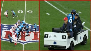 🙏 Prayers Up for Miles Sanders Panthers RB Carted Off After Brutal Injury vs Giants 💔 [upl. by Mathis49]