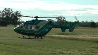 Kawasaki BK117  MBB117 Helicopter Chinchilla Aerodrome 20102011 [upl. by Rol62]