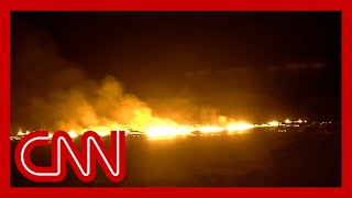 Watch Live Icelandic volcano spews lava [upl. by Yssak]