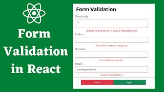 Form Validation in React JS  React Form Validation  Validate Form in React [upl. by Gabriella478]