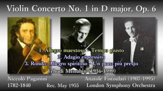 Paganini Violin Concerto No 1 Menuhin amp Fistoulari 1955 パガニーニ ヴァイオリン協奏曲第1番 メニューイン [upl. by Ella]