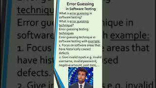 Error Guessing in Software TestingError Guessing TechniqueError Guessing TestingError Guessing [upl. by Rainer723]