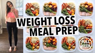 WEIGHT LOSS MEAL PREP FOR WOMEN 1 WEEK IN 1 HOUR [upl. by Lantz]