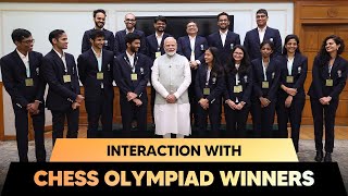 Prime Minister Narendra Modis interaction with Chess Olympiad Winners🏆 [upl. by Maryrose]