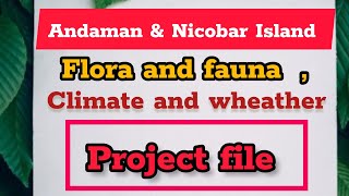 Andaman and Nicobar Island project file  flora and fauna climate amp wheather science project file [upl. by Weinhardt]