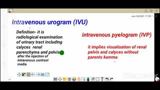 intravenous urogram IVU and about IVP [upl. by Gildea876]