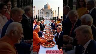 Leaders Modi Putin Trump amp More Share Pizza at the Taj Mahalaitechnology putin trump shorts [upl. by Leamaj]