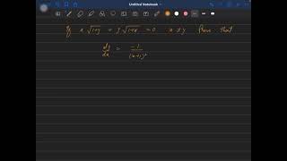 If x root 1y  y root 1x  0 Prove that dydx  11x2 [upl. by Kahler58]