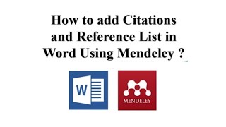 How to add Citations and Reference List in Word document using Mendeley [upl. by Mitchael]