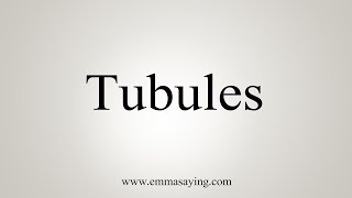 How To Say Tubules [upl. by Ogu]