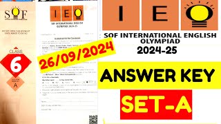 English Olympiad SetA 20242025  SOF IEO Class 6 Questions with Answer  SOF English Olympiadieo [upl. by Nava665]