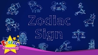 Kids vocabulary  Zodiac sign  12 Zodiac signs  star signs  English educational video [upl. by Naujahs]