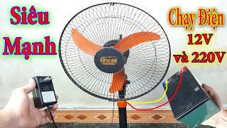 Biến Quạt Thường Cũ Hỏng Thành Quạt Tích Điện 12V Siêu Mạnh Từ Động Cơ Không Chổi Than [upl. by Osbourn]