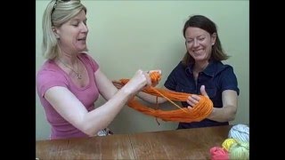 How to turn a skein of yarn into a ball  By Mrs Moon [upl. by Halbeib]