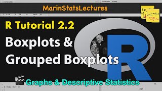 Boxplots and Grouped Boxplots in R  R Tutorial 22  MarinStatsLectures [upl. by Lewse]