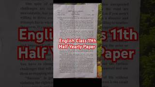 Class 11th English paper 2024 ll English half yearly paper Code RT 2024 shortsfeed [upl. by Esyak]