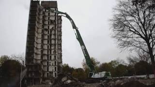 Caterpillar 390F STC UHD high reach demolition excavator  Beelen Sloopwerken [upl. by Anaela]