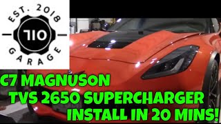 C7 Magnuson 2650 Supercharger Install in 20 mins [upl. by Igic815]