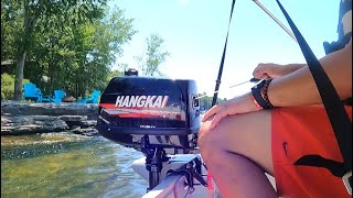 HANGKAI 6HP Outboard Start Up  Review  Speed Test [upl. by Ecela]