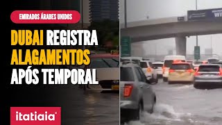 DUBAI FICA DEBAIXO DÁGUA APÓS FORTE CHUVA NOS EMIRADOS ÁRABES [upl. by Alyakcm]