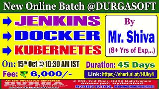 JENKINS DOCKER amp KUBERNETES Online Training  DURGASOFT [upl. by Ahsitul]