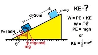 Physics 8 Work Energy and Power 6 of 37 Inclined Plane Frictionless [upl. by Atiuqiram]