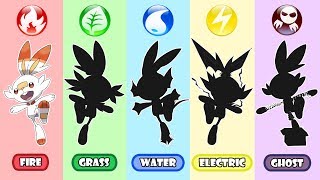 Pokemon Type Swap  Scorbunny Grass Water Electric And Ghost [upl. by Adis]