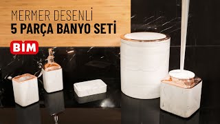 BİM – Mermer Desenli 5 Parça Banyo Seti [upl. by Bartholomew821]