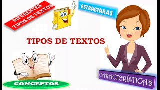 TIPOS DE TEXTOS CONCEPTO ESTRUCTURAS Y CARACTERÍSTICAS [upl. by Bianca]