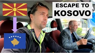 Escaping to KOSOVO in a Broken Taxi  Skopje to Pristina [upl. by Emirak]