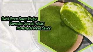 Quick Green Sauce Recipe  Ramadan Special ideas  Homemade coriander mint chantey Recipe [upl. by Annoved94]