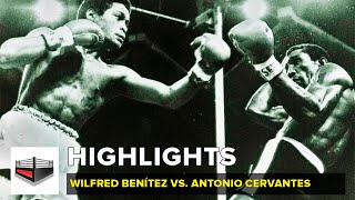 Wilfred Benítez vs Antonio Cervantes Kid Pambele Highlights [upl. by Iralav899]