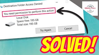 Destination folder Access Denied FIX ✅  You Need Permission to Perform this Action FIX ✅ [upl. by Downs879]