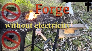 How to make a charcoal forge for blacksmithing without electricity forge blacksmithing diyforge [upl. by Milburr]