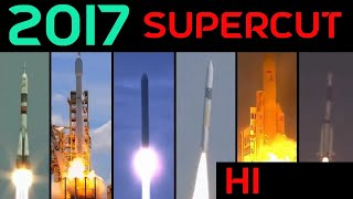 Rocket Launch Compilation 2017 H1  SUPERCUT [upl. by Ceporah]