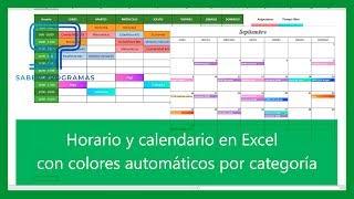 Excel  Horario y calendario en Excel con colores automáticos Tutorial en español HD [upl. by Eduard]