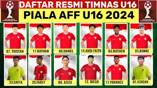 SIAP JUARA LAGI  INILAH DAFTAR ampPROFIL LENGKAP 23 SKUAD TIMNAS U16 PIALA AFF U16 2024 [upl. by Kluge317]