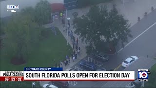 South Florida voters pack the polls on Election Day [upl. by Penrose]