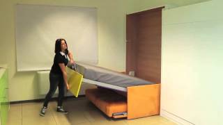 Pessotto reti  Aladino with sofa  Murphy bed with folding sofa [upl. by Moshell667]