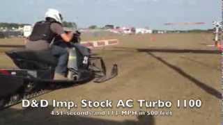 DampD Racings Arctic Cat XF1100 Turbo Improved Stock Drag Winner [upl. by Koeppel370]