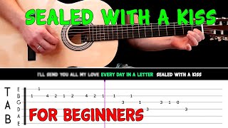 SEALED WITH A KISS  Easy guitar melody lesson for beginners with tabs  Brian Hyland [upl. by Morven]