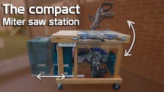 Compact Miter Saw Station  Workbench 5 Handy Addons [upl. by Nellaf]